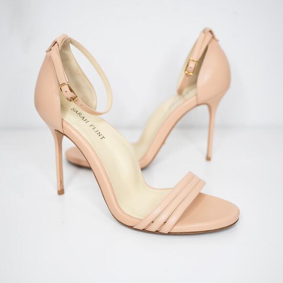 Sarah Flint Perfect Sandal 100 Blush Nappa Leather Pointed Toe Neutral SZ 9.5 - Picture 1 of 10